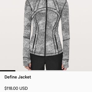 Lululemon jacquard b&w Define Jacket